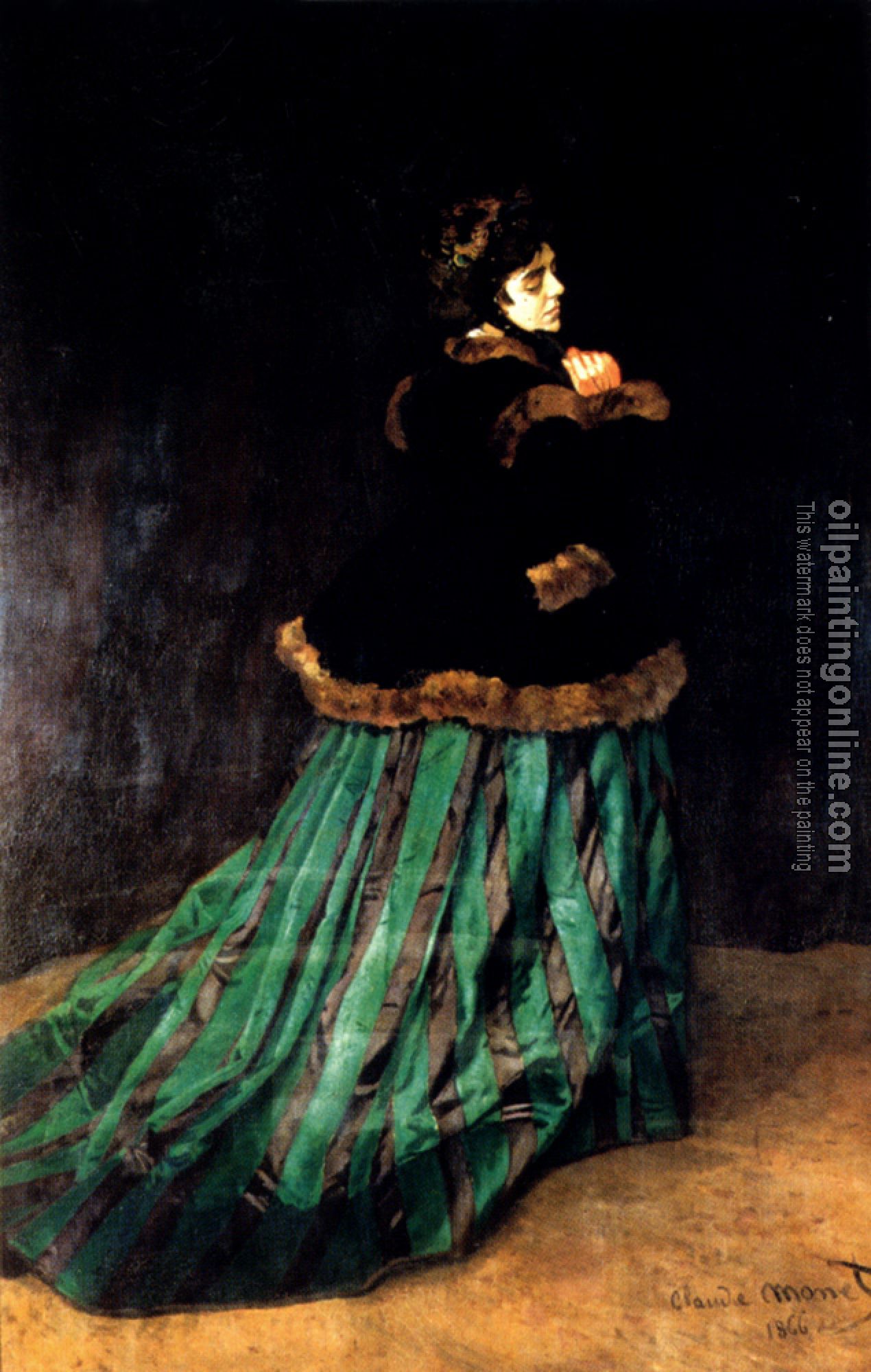 Monet, Claude Oscar - Woman In A Green Dress